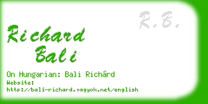 richard bali business card