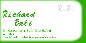 richard bali business card